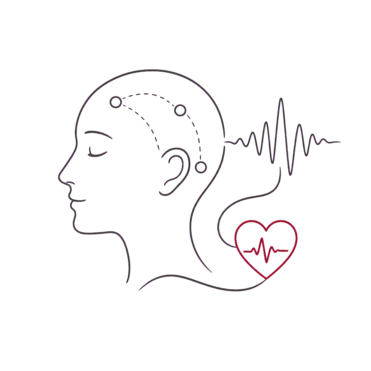 Line illustration of affective computing sensors